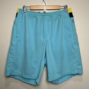 Bird Dogs Shorts Men's XL Blue Lined Drawstring 9.5” Zip Pockets Running Workout